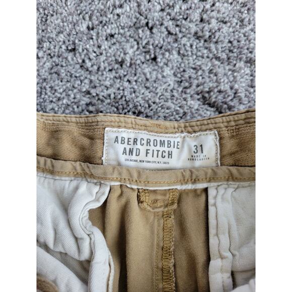 Abercrombie & Fitch Heavyweigh cargo shorts Men's Size 31 Beige Button fly Front - Picture 3 of 10
